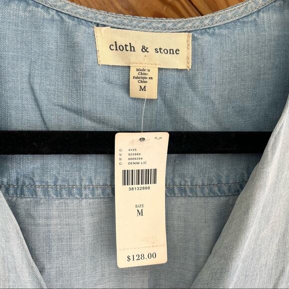 Anthropologie Cloth & Stone Chambray Romper - Picture 6 of 8